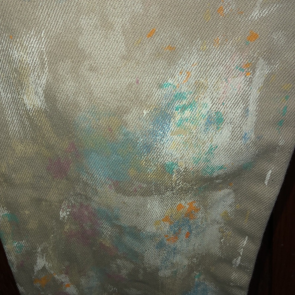 Polo Ralph Lauren Astor Boyfriend Jeans Khaki Paint Splatter Size 28 Women’s - Picture 8 of 16